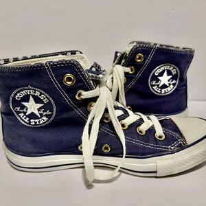 Converse Chuck Taylor All Star Navy Polka Dot High Top Sneakers 530044C Womens 7